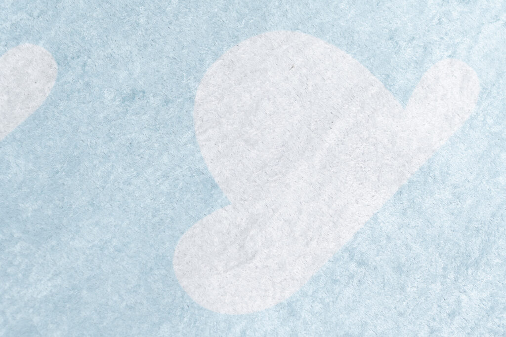 Tappeto Emma Bambini Blu Pallido Nuvole Antiscivolo