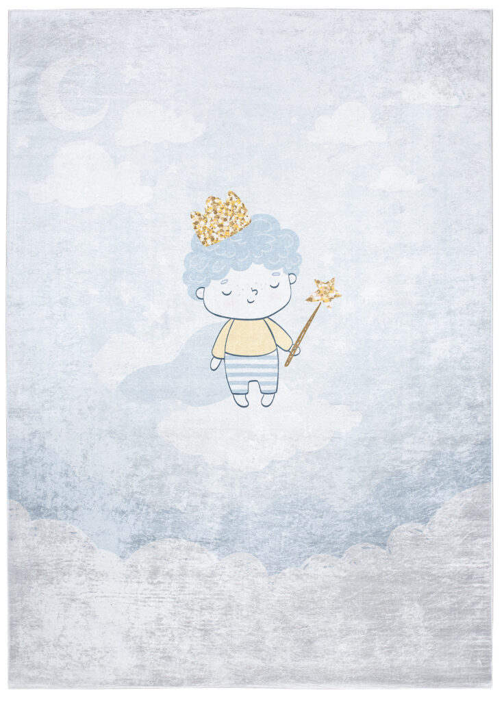 Tappeto Emma Bambini Blu Grigio Principe Antiscivolo