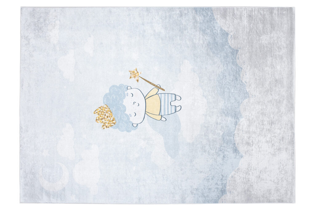 Tappeto Emma Bambini Blu Grigio Principe Antiscivolo