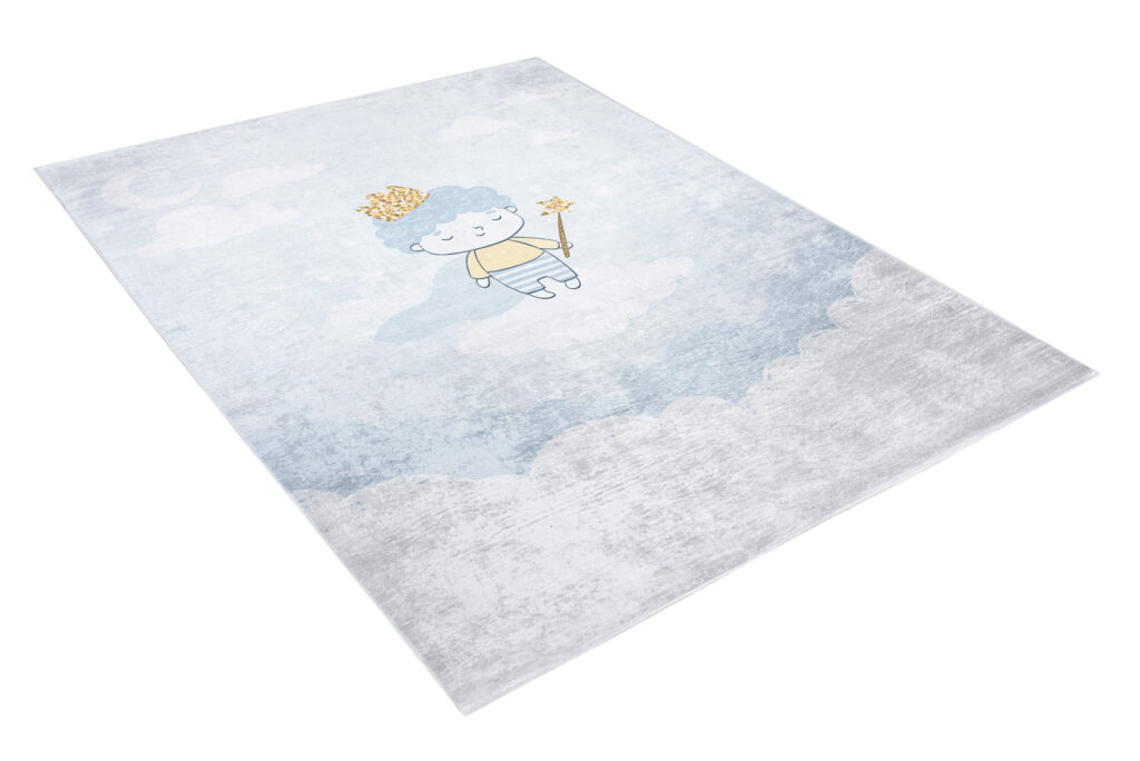 Tappeto Emma Bambini Blu Grigio Principe Antiscivolo