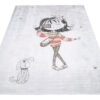 Tappeto Emma Bambini Grigio Bambina Cane Antiscivolo