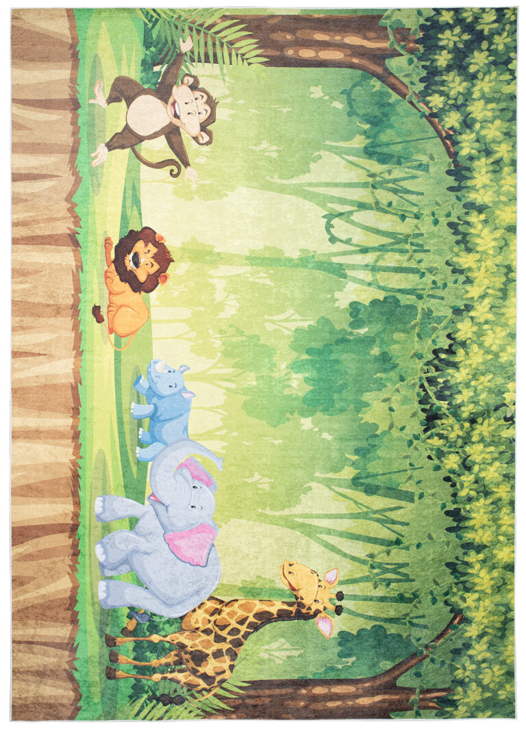 Tappeto Emma Antiscivolo Lavabile Safari Giungla