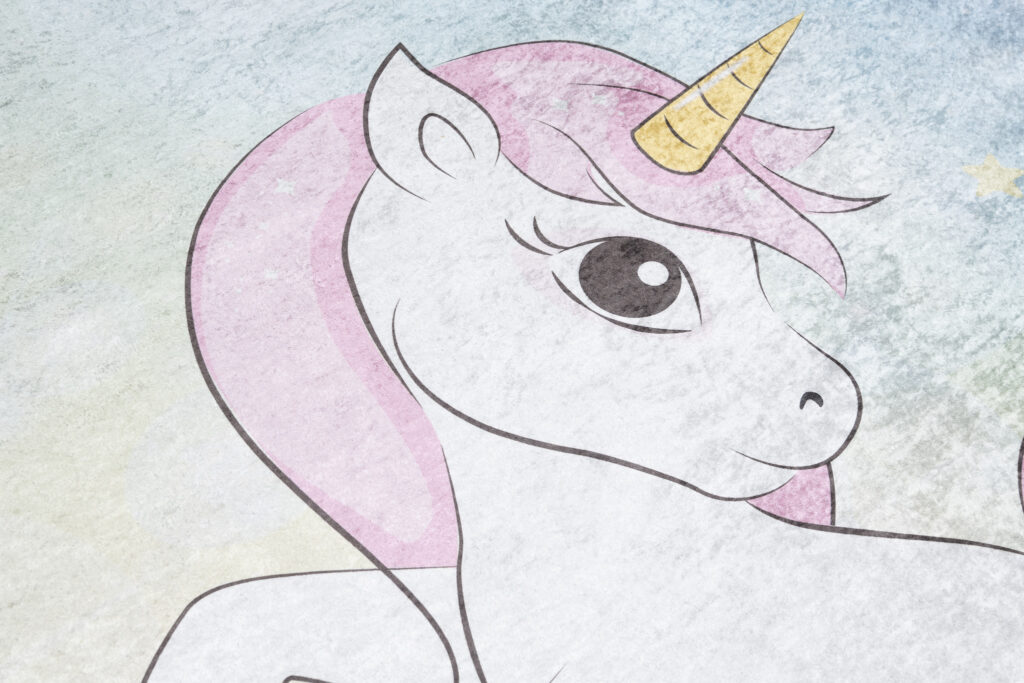 Tappeto Emma Antiscivolo Lavabile Rosa Unicorno