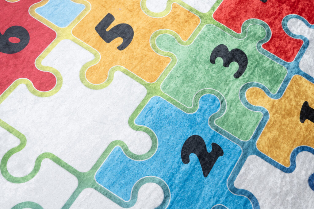 Tappeto Emma Bambini Chiaro Puzzle Giocco a Campana Antiscivolo