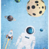 Tappeto Emma Bambini Blu Spazio Astronauta Antiscivolo