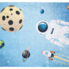 Tappeto Emma Bambini Blu Spazio Astronauta Antiscivolo
