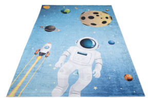 Tappeto Emma Bambini Blu Spazio Astronauta Antiscivolo