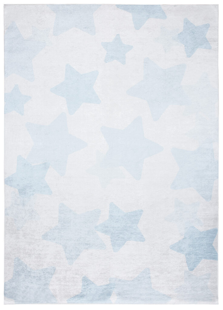 Tappeto Emma Bambini Blu Pallido Stelle Antiscivolo