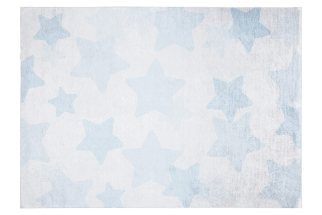 Tappeto Emma Bambini Blu Pallido Stelle Antiscivolo