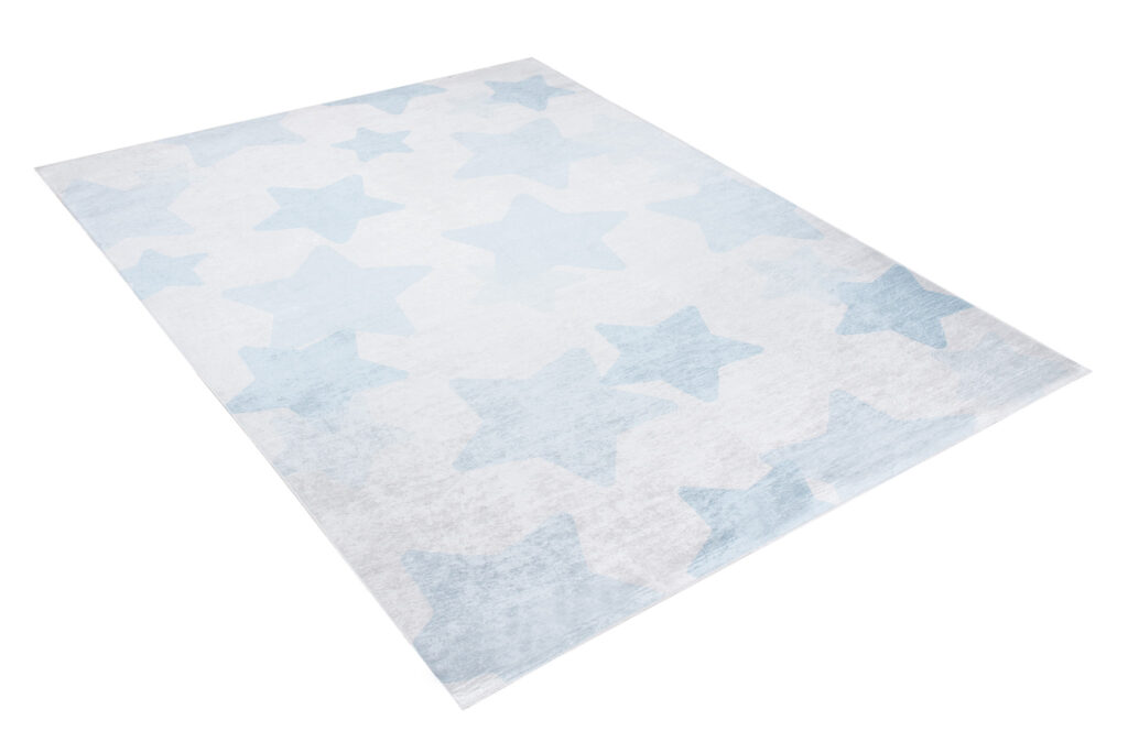 Tappeto Emma Bambini Blu Pallido Stelle Antiscivolo