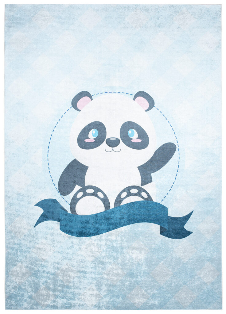 Tappeto Emma Antiscivolo Lavabile Blu Panda