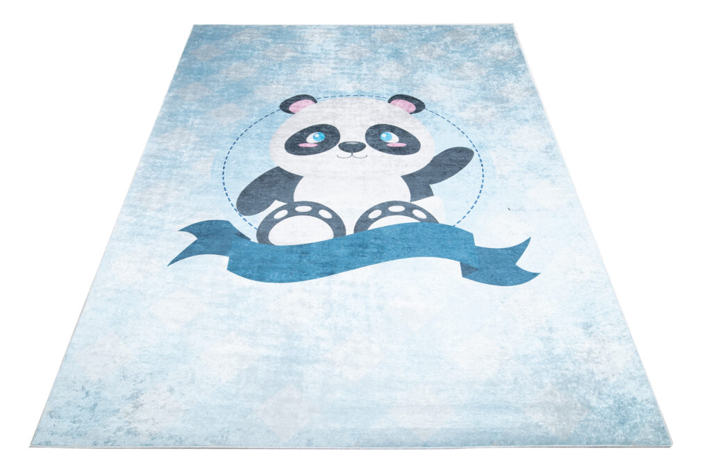 Tappeto Emma Antiscivolo Lavabile Blu Panda