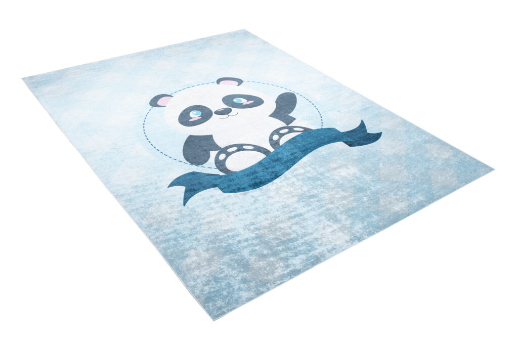 Tappeto Emma Antiscivolo Lavabile Blu Panda