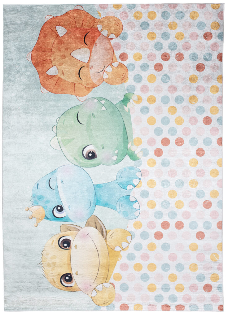Tappeto Emma Bambini Dinosauri Colorati Antiscivolo
