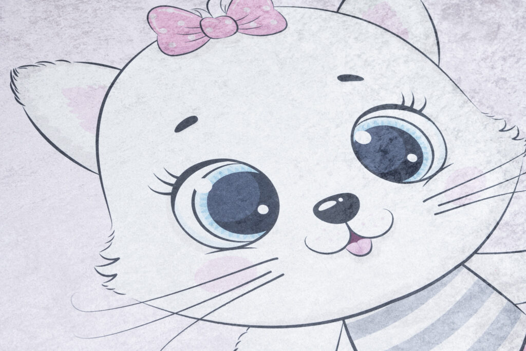 Tappeto Emma Bambini Rosa Gatto Ballerina Antiscivolo