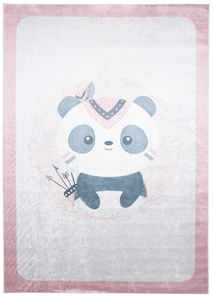 Tappeto Emma Antiscivolo Lavabile Rosa Panda