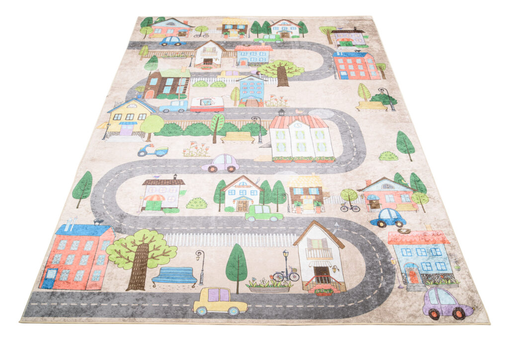 Tappeto Emma Bambini Crema Pastello Città
