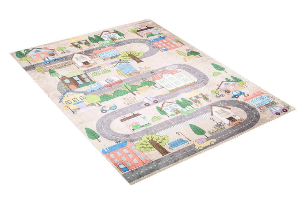 Tappeto Emma Bambini Crema Pastello Città