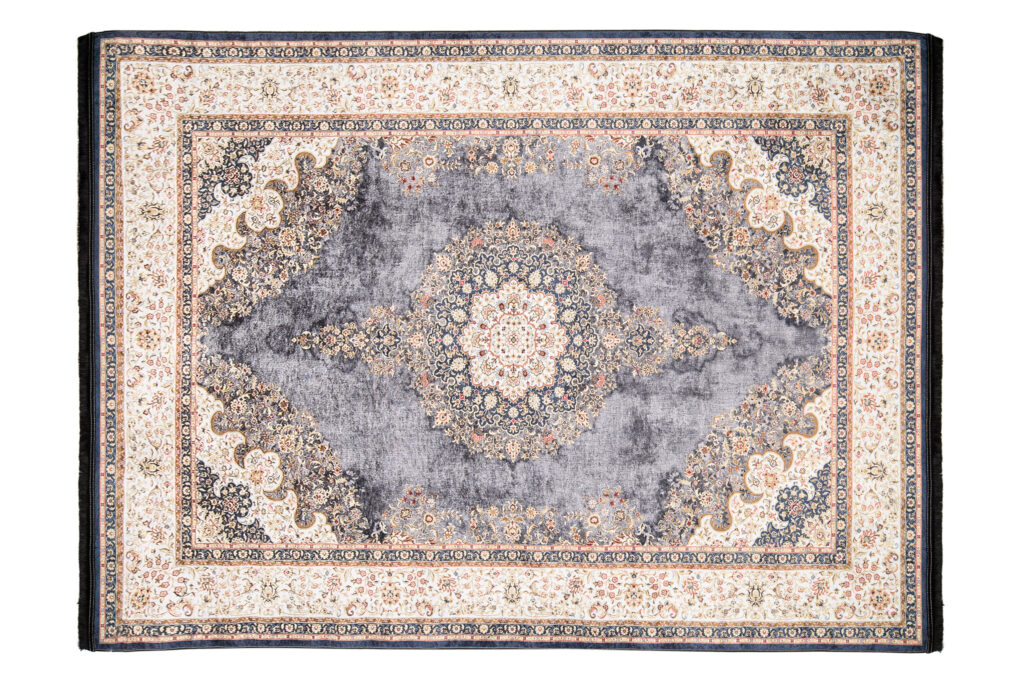 Tappeto Victoria con Frange Tradizionale Grigio Crema