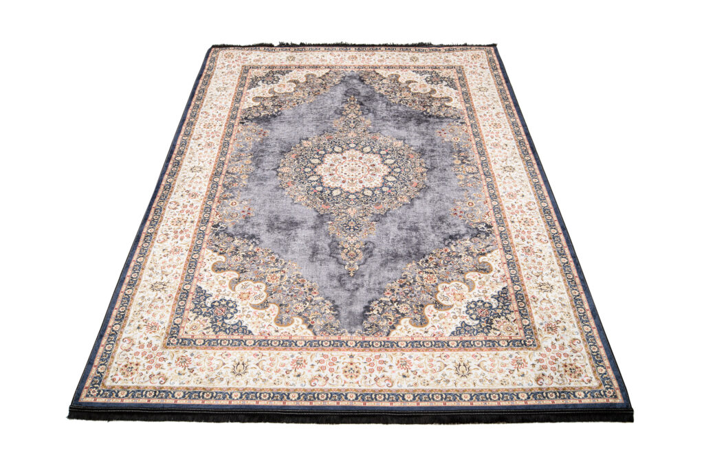 Tappeto Victoria con Frange Tradizionale Grigio Crema