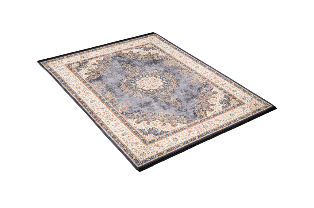 Tappeto Victoria con Frange Tradizionale Grigio Crema