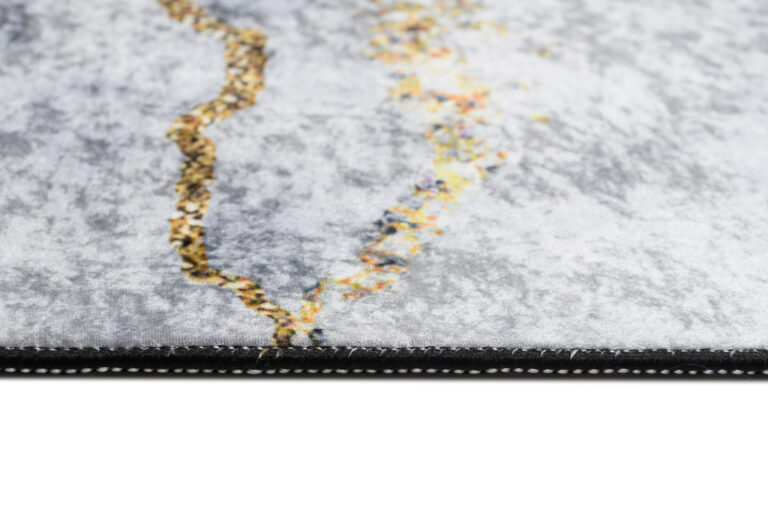 Tappeto Toscana con Frange Grigio Oro Glamour