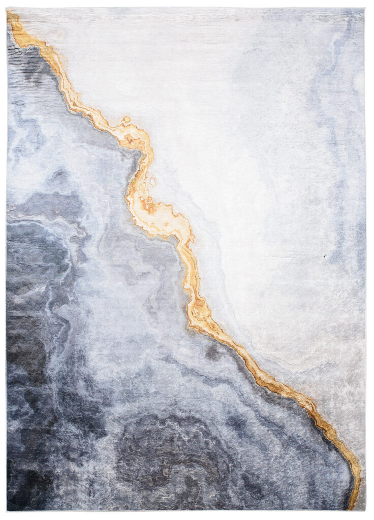 Tappeto Toscana Moderno Grigio Oro Astratto