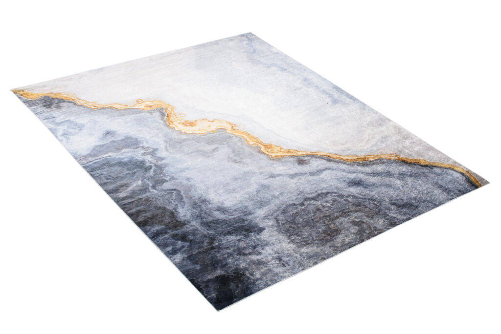 Tappeto Toscana Moderno Grigio Oro Astratto