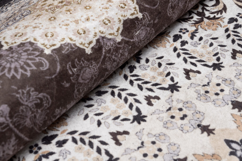 Tappeto Victoria con Frange Classico Rosetta Marrone