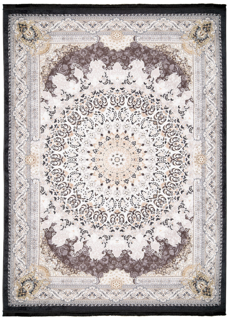 Tappeto Victoria con Frange Classico Rosetta Marrone