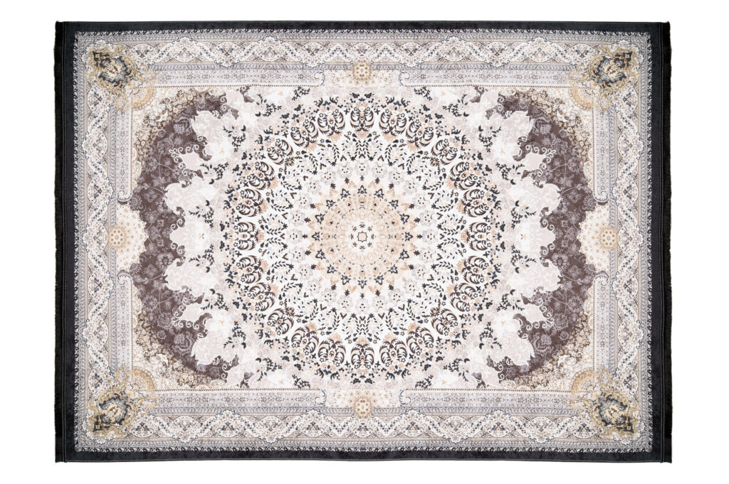 Tappeto Victoria con Frange Classico Rosetta Marrone