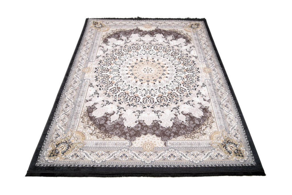 Tappeto Victoria con Frange Classico Rosetta Marrone