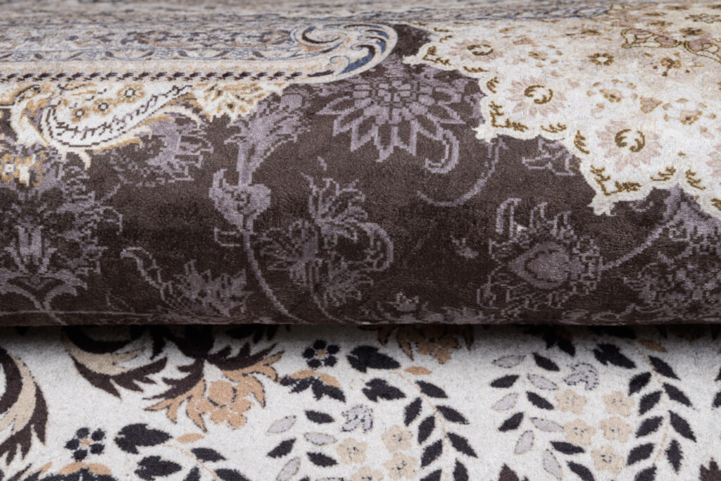 Tappeto Victoria con Frange Classico Rosetta Marrone