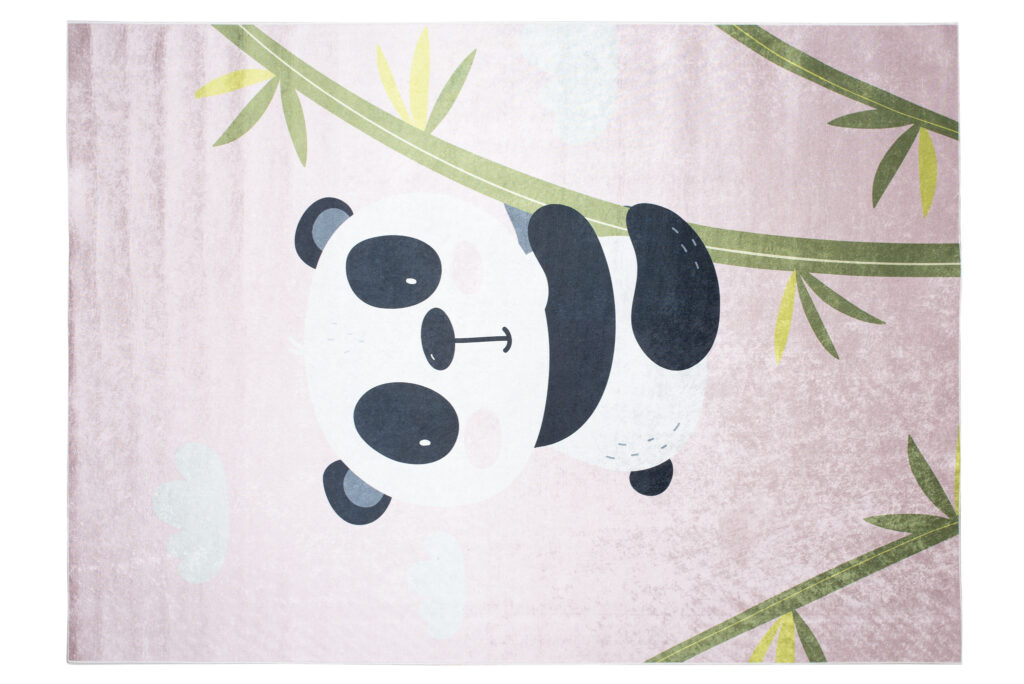 Tappeto Emma Antiscivolo Lavabile Rosa Panda Bambu