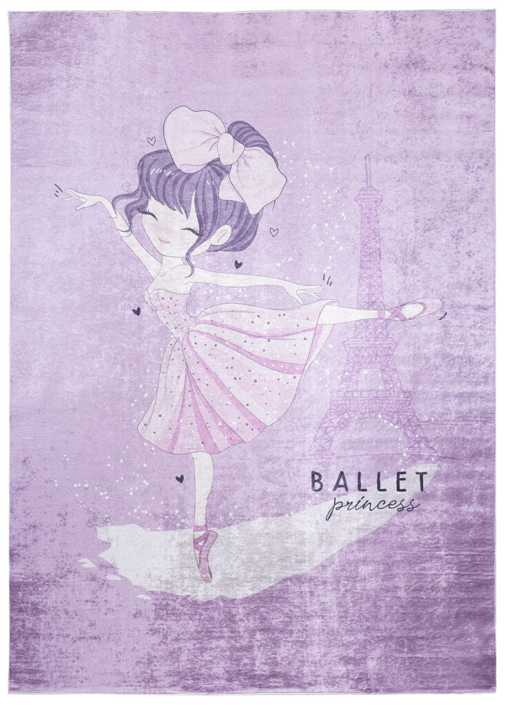 Tappeto Emma Bambini Viola Ballerina Antiscivolo