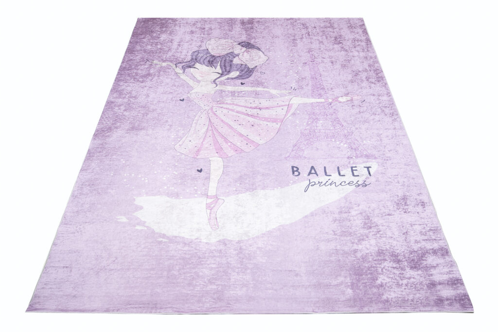 Tappeto Emma Bambini Viola Ballerina Antiscivolo