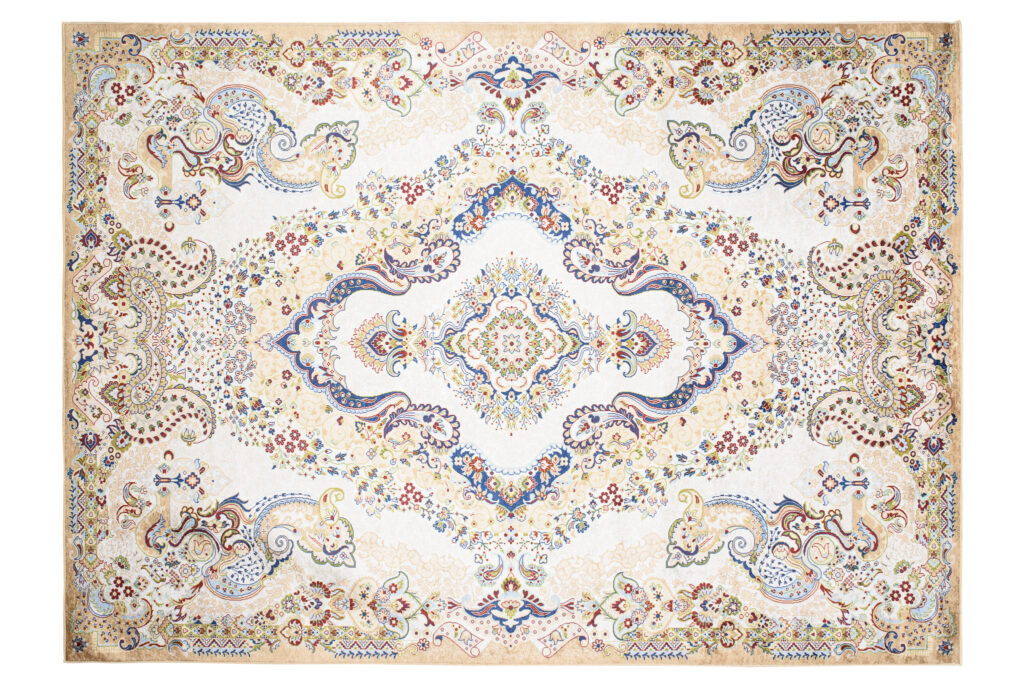 Tappeto Victoria Crema Blu Scuro Tradizionale