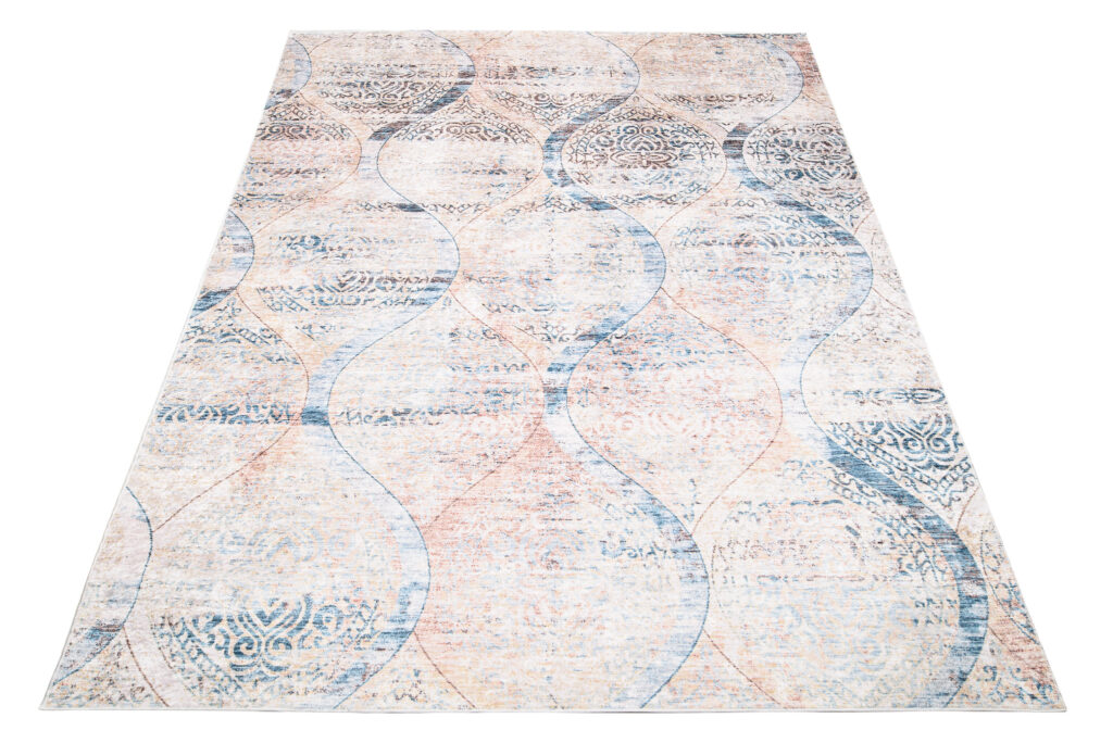 Tappeto Toscana Vintage Blu Beige Ornamenti