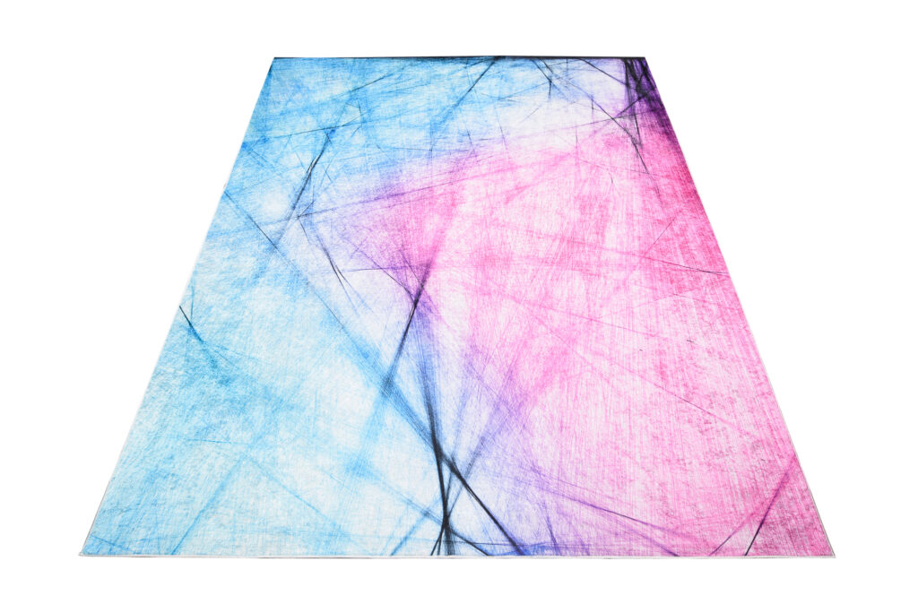 Tappeto Toscana Rosa Azzurro Astratto Linee