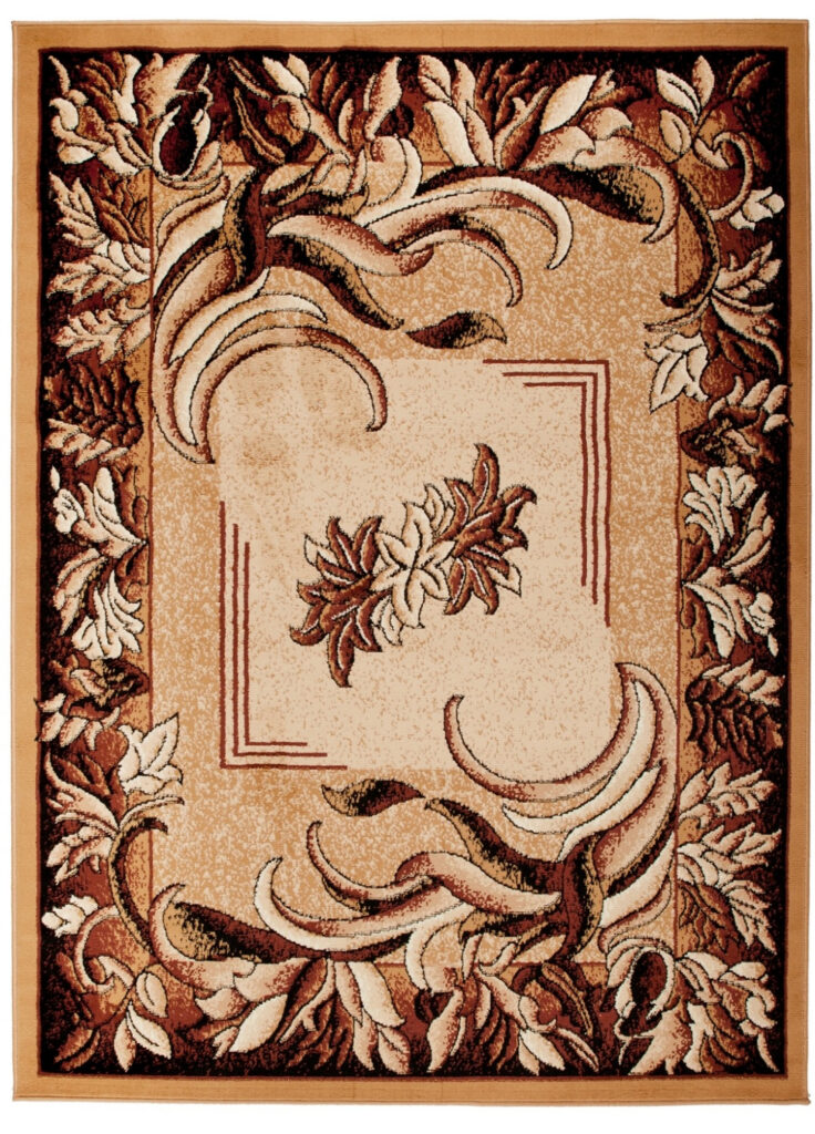 Tappeto Atlas Beige Marrone Classico Foglie