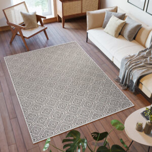 Tappeto Capri Salotto Cucina Terazzo Esterno Interno Geometrico Nero