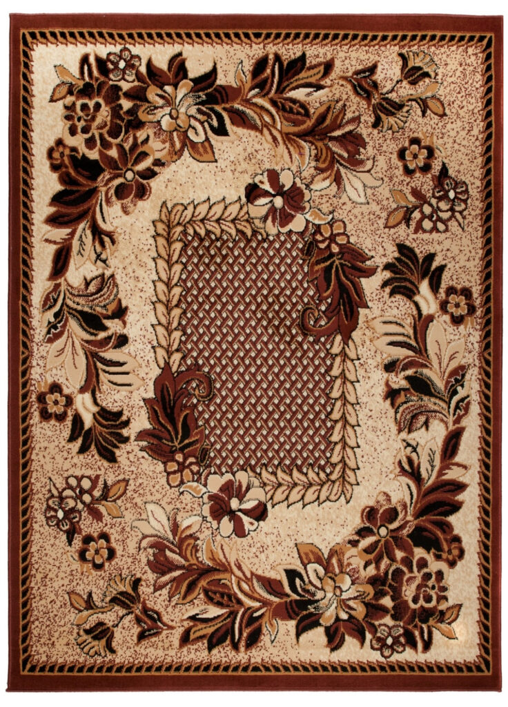 Tappeto Atlas Beige Marrone Moderno Floreale