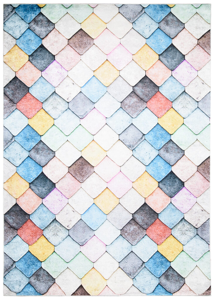 Tappeto Toscana Geometico Pastello Quadrati