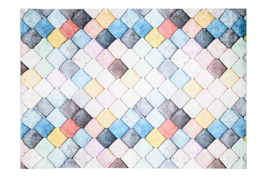 Tappeto Toscana Geometico Pastello Quadrati