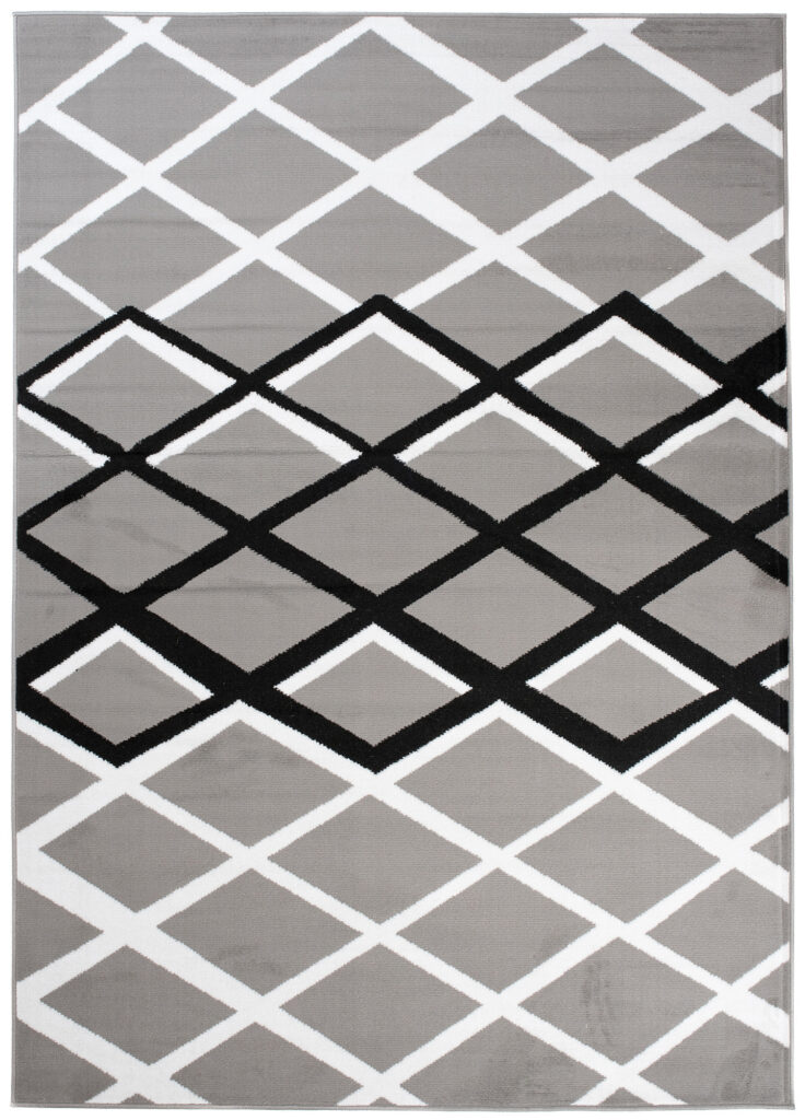 Tappeto Dream Nero Grigio Geometrico Soggiorno Salotto Pelo Corto
