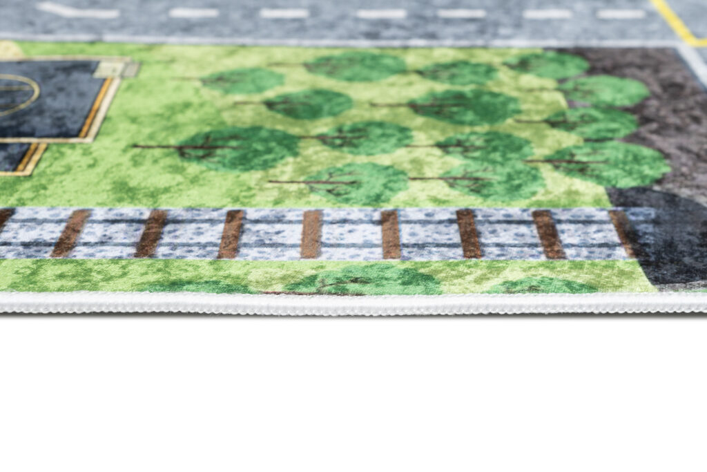 Tappeto Emma Antiscivolo Lavabile Verde Grigio Strada