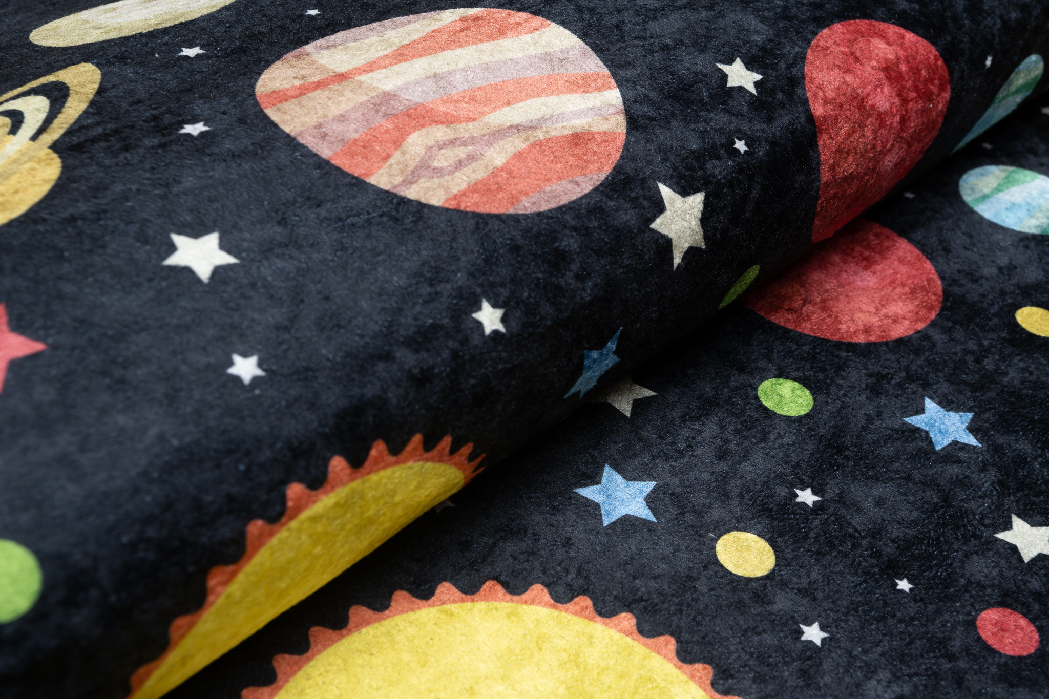 Tappeto Emma Bambini Scuro Spazio Pianeti Antiscivolo