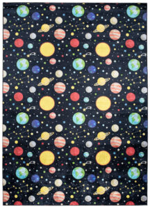 Tappeto Emma Bambini Scuro Spazio Pianeti Antiscivolo