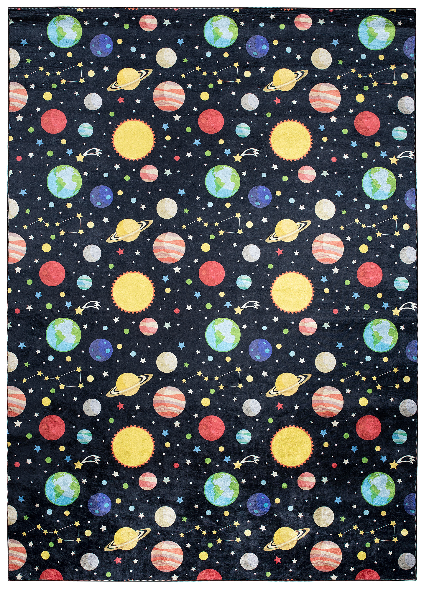 Tappeto Emma Bambini Scuro Spazio Pianeti Antiscivolo