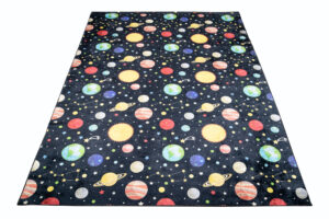 Tappeto Emma Bambini Scuro Spazio Pianeti Antiscivolo